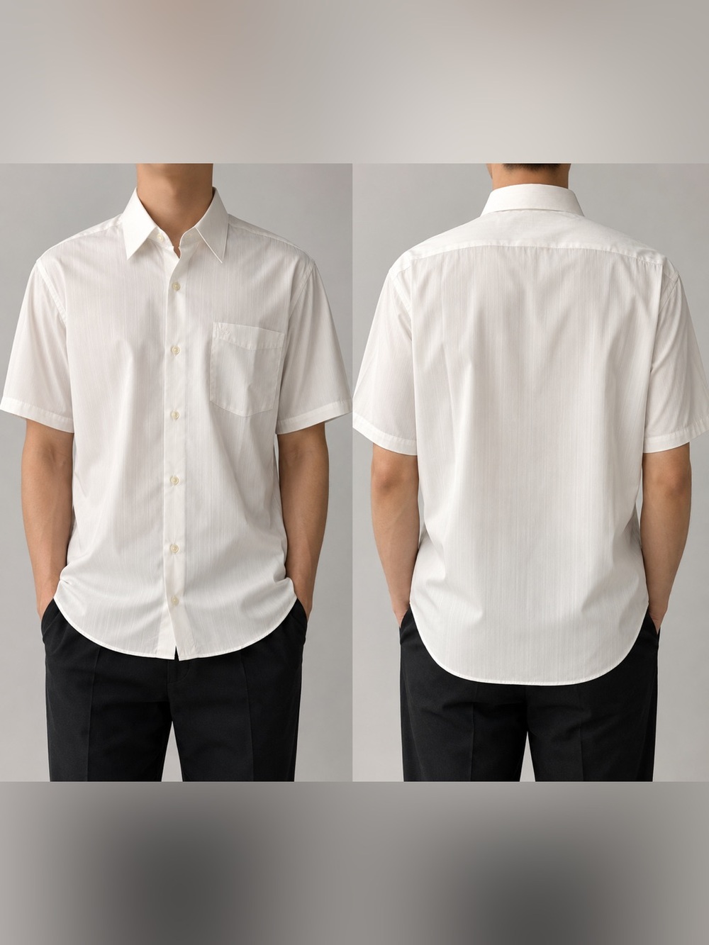Pierre Balmain White Short-Sleeve Button-Down Shirt